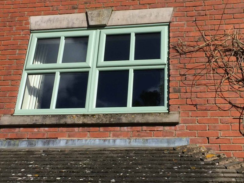 green casement windows