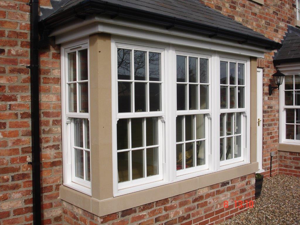 White frame windows