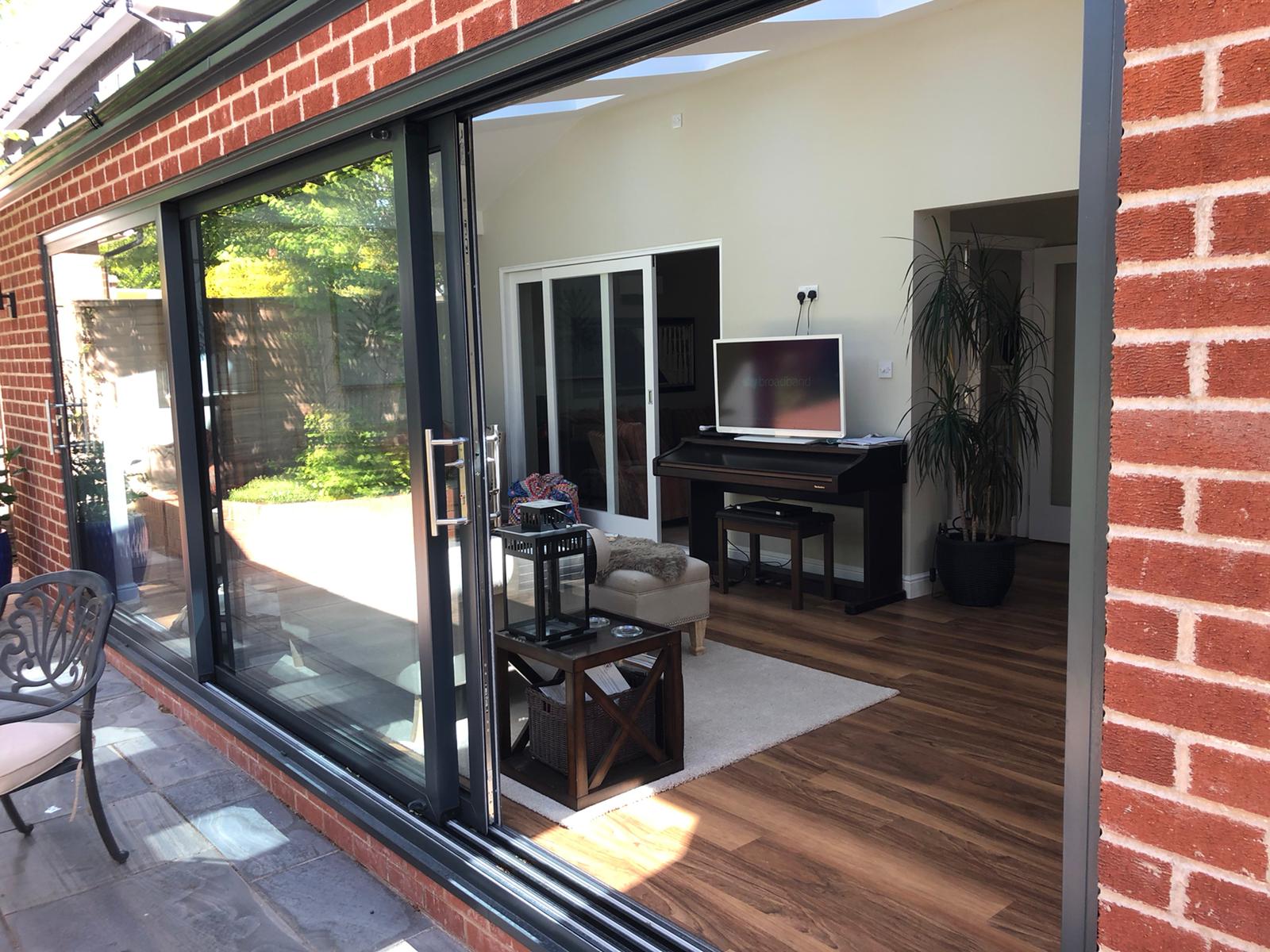 new triple track sliding doors in Warwickshire